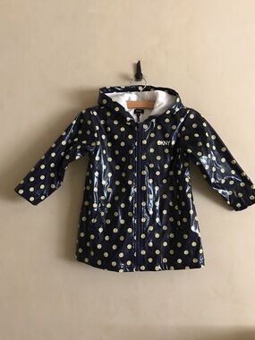 DKNY Navy Raincoat with Yellow Daisies Print for Kids
